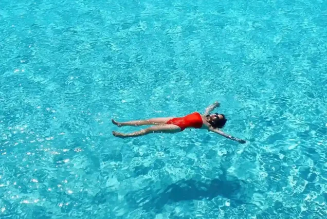 Swimming at the ocean