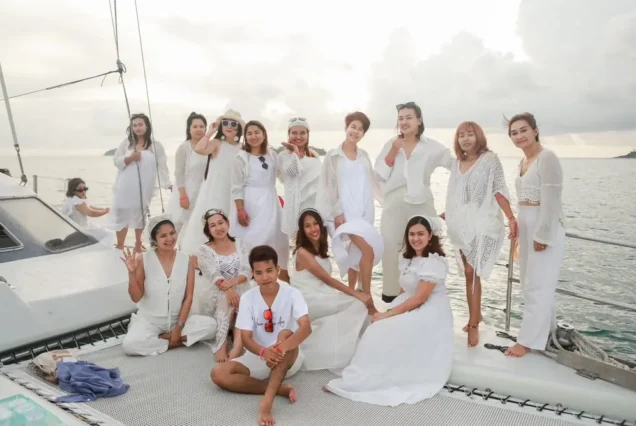 Family group on the Catamaran