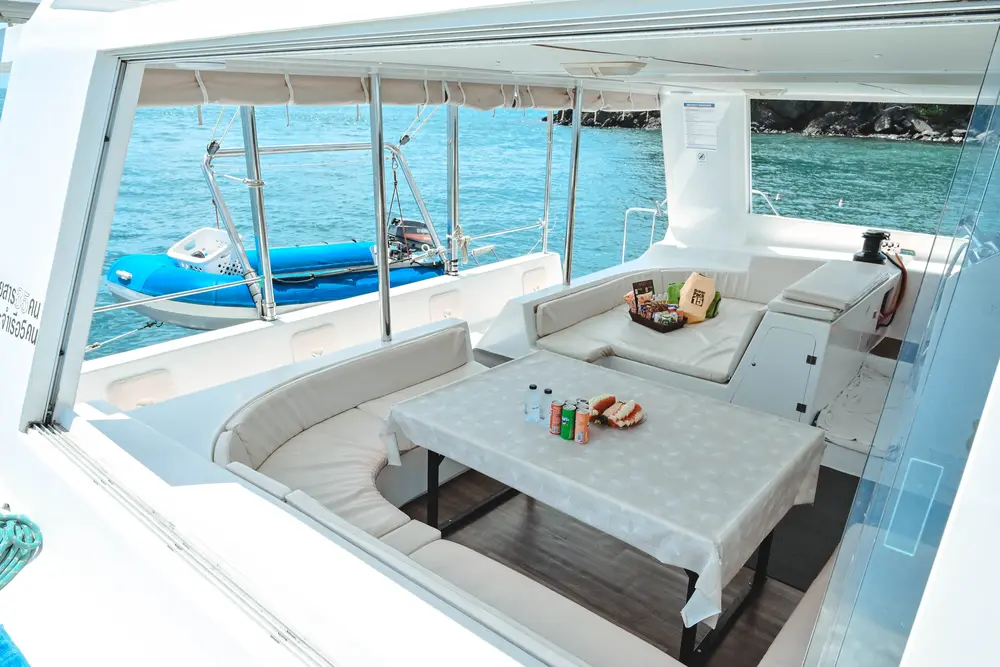 interior of catamaran