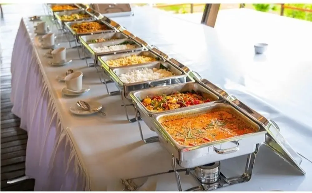 Buffet lunch in the restaurant