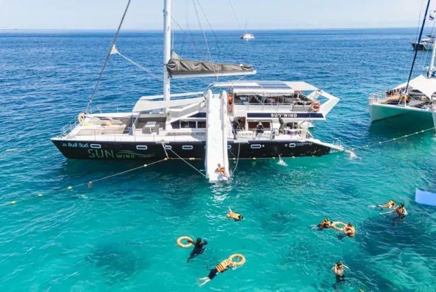 Snorkeling from catamaran