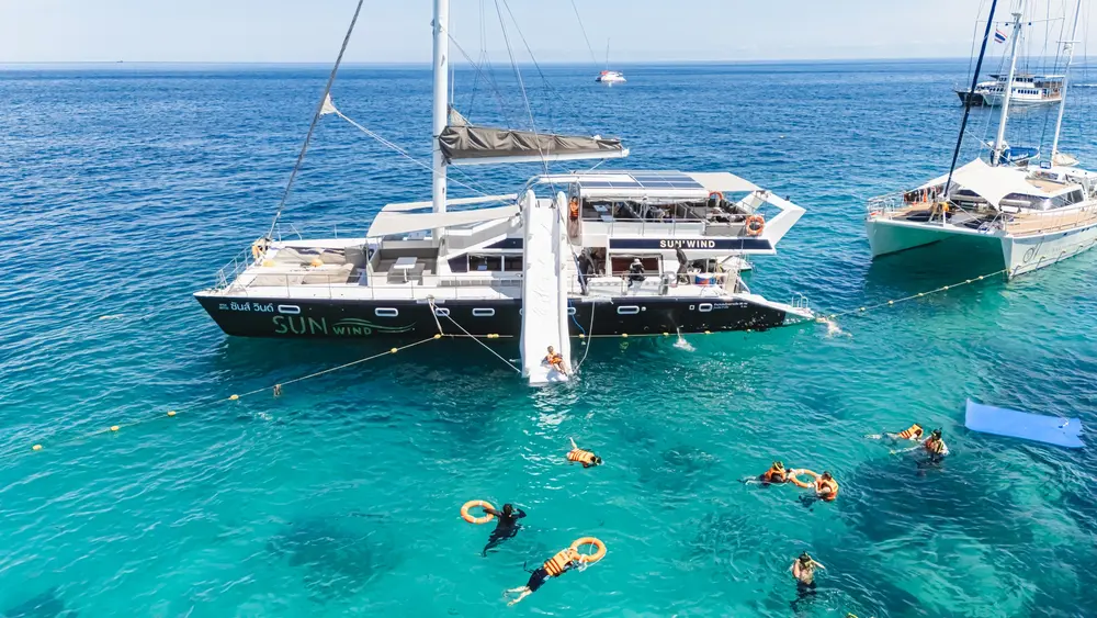 Snorkeling from catamaran