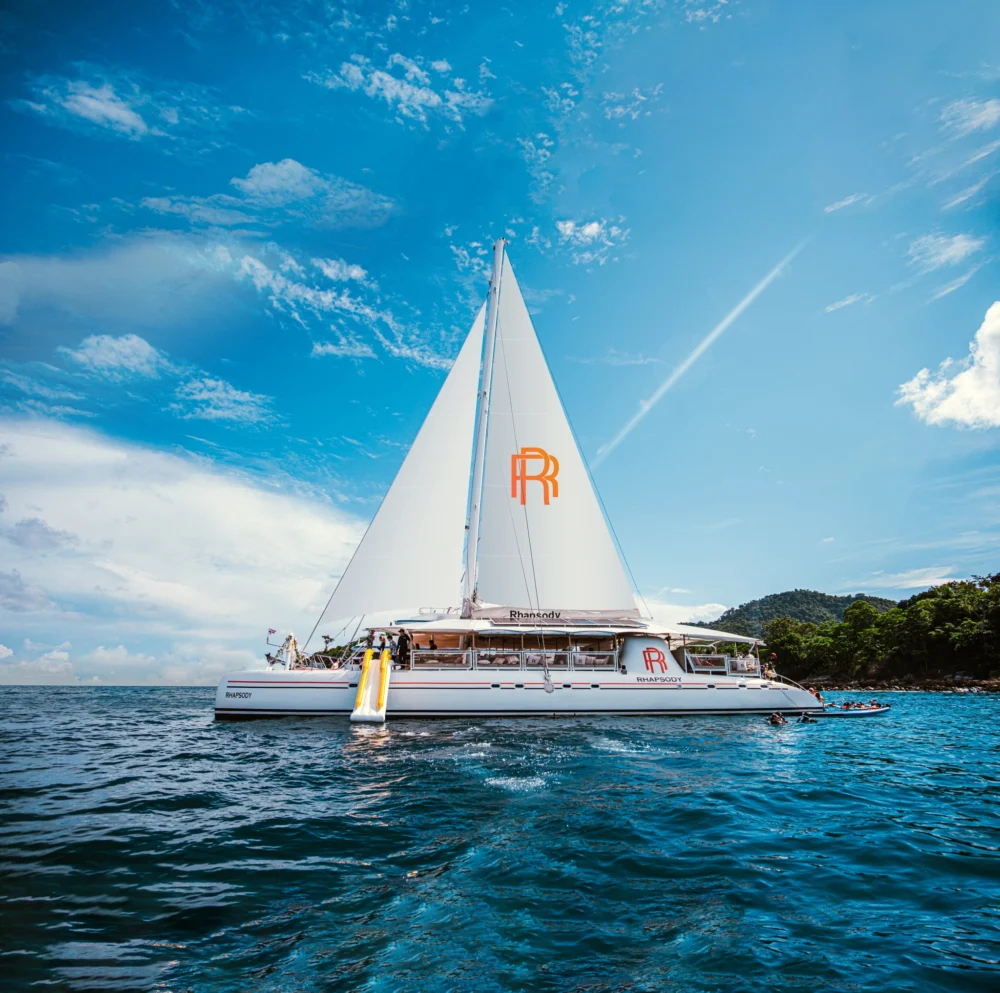 Rhapsody Catamaran Phuket sailing to Racha Island and Coral Island