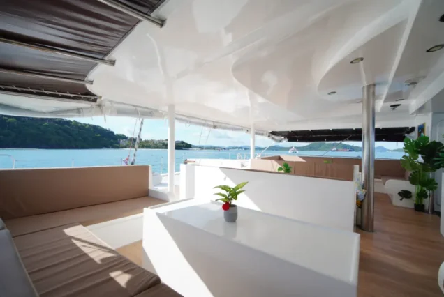 Black Wing Catamaran interior seating from another angle