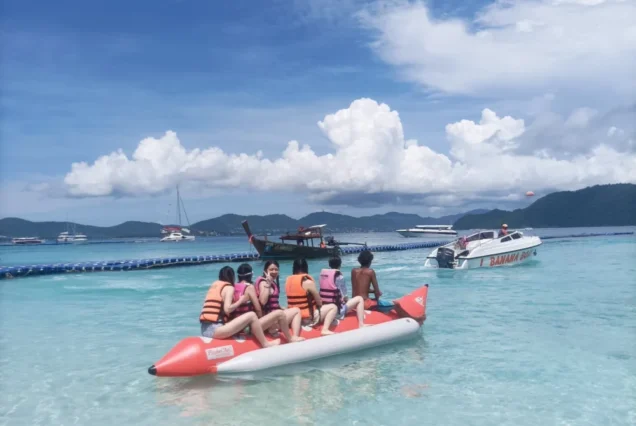 Banana boat activity at Coral Island for travelers who enjoy beach water sports