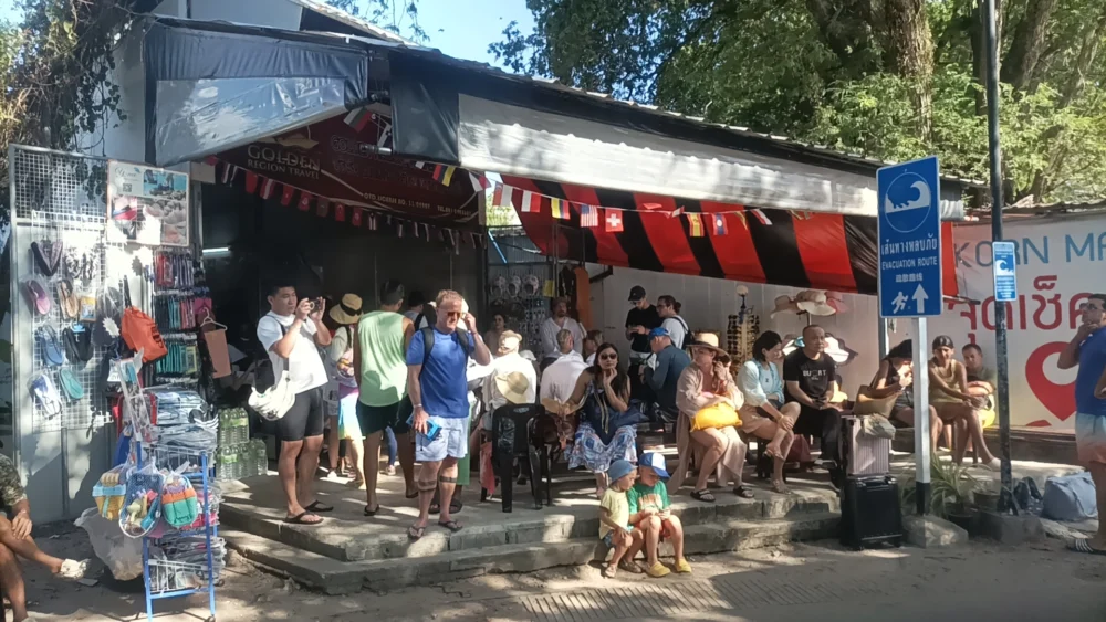 Family travelers meeting at Chalong Pier before a Racha and Coral Island trip
