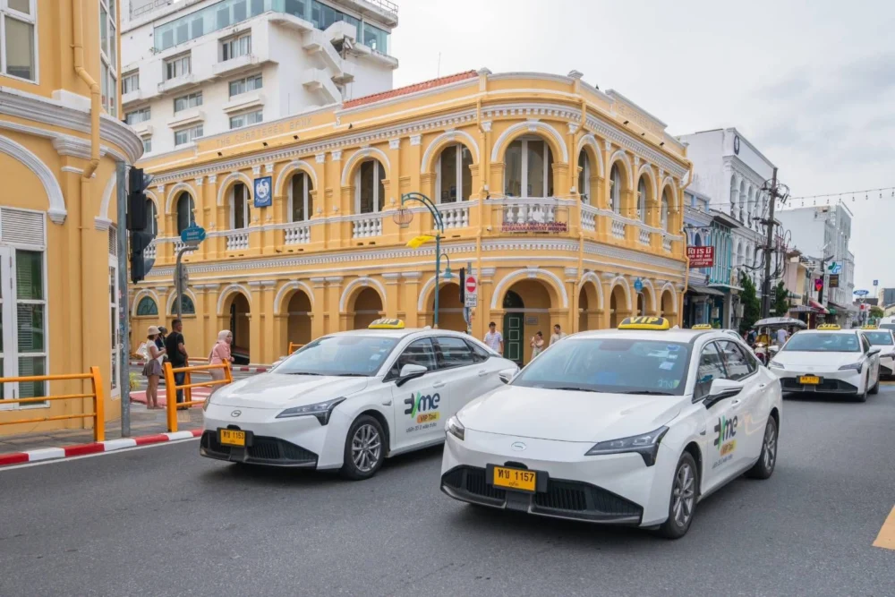 Modern electric EV taxi providing comfortable Phuket transport