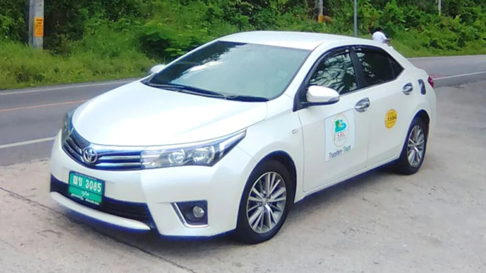 Green number plate on a licensed Phuket private hire vehicle