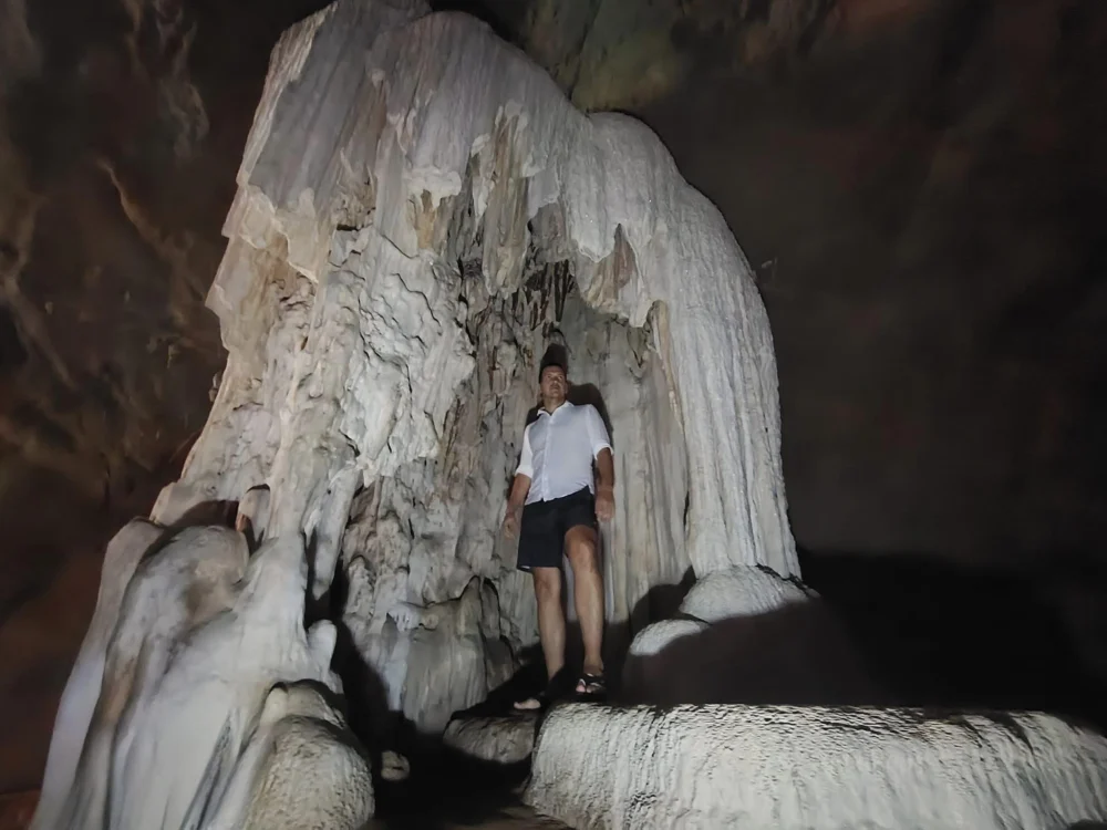 Limestone formations inside Ice Cream Cave near Panak Island