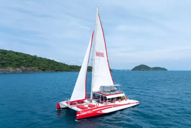 Marvel Catamaran exterior and sea-view deck during a Phuket island tour