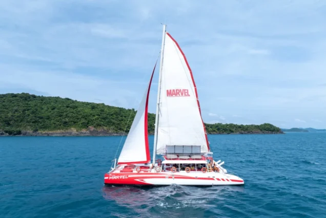 Marvel Catamaran exterior and sea-view deck during a Phuket island tour