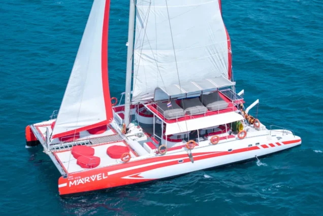 Marvel Catamaran exterior and sea-view deck during a Phuket island tour