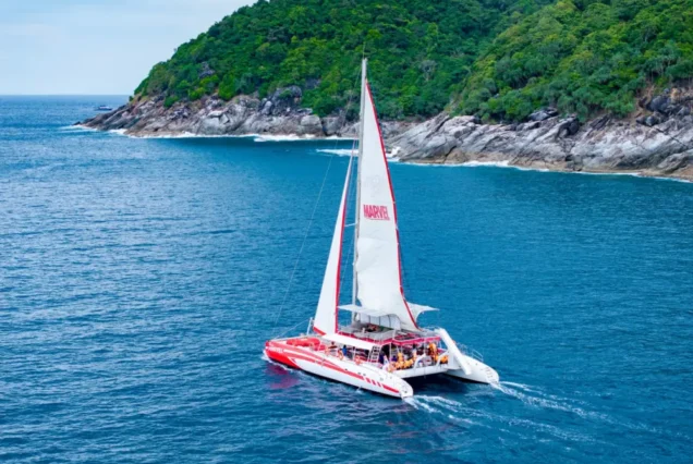 Marvel Catamaran exterior and sea-view deck during a Phuket island tour