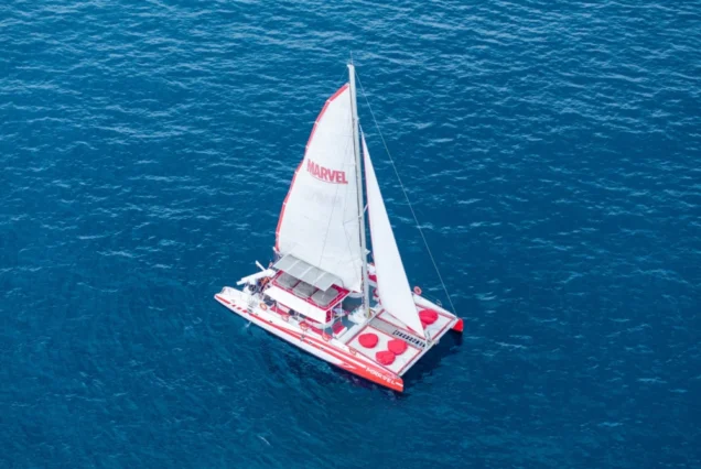 Marvel Catamaran open deck and comfortable onboard relaxation area