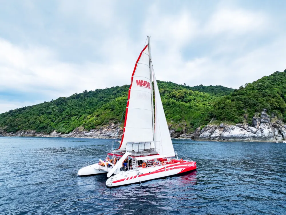 Marvel Catamaran open deck and comfortable onboard relaxation area