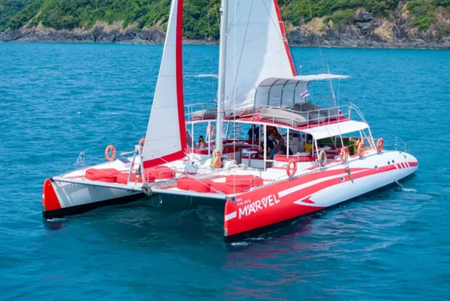 Marvel Catamaran open deck and comfortable onboard relaxation area