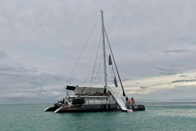 Aerial view of Noah Catamaran water activities