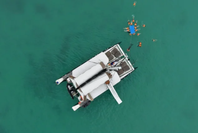 Noah Catamaran sailing near Coral Island