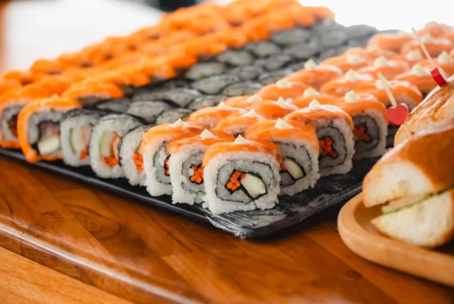 Premium food presentation served aboard Noah Catamaran