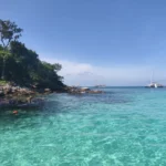 Racha Island Ter Bay with clear water during Phuket rainy season