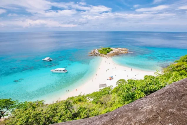 Racha Noi linked beach and clear turquoise sea