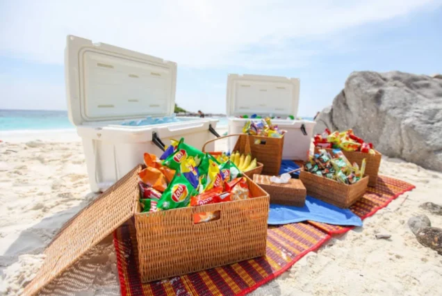 Beach refreshments prepared during the Seastar tour