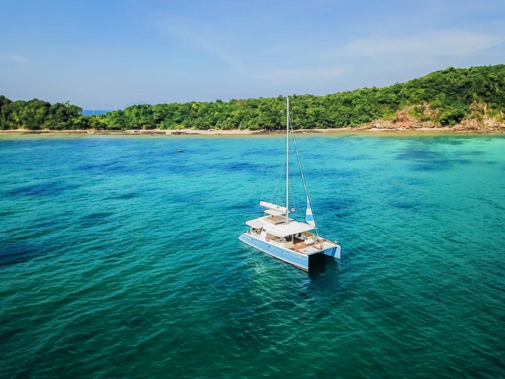 Silver Catamaran sailing near Phuket for a more comfortable island tour experience