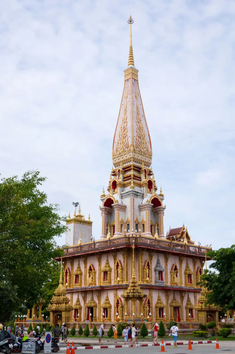 Traditional Buddhist architecture at Chalong Temple in Phuket
