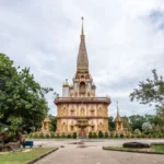 Wat Chalong Temple in Phuket with traditional Thai Buddhist architecture