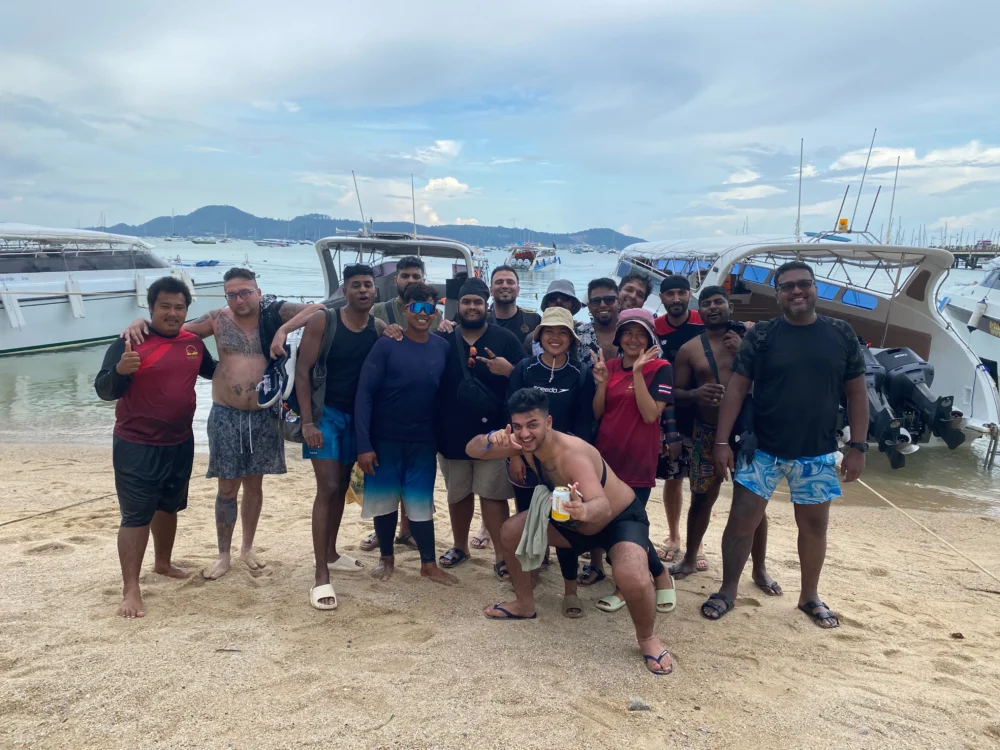 Sea Me Again customers meeting at Chalong Pier before a Racha Island trip