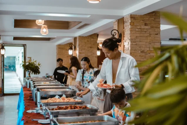 Buffet lunch selection at MAYA Restaurant during the Moonlight tour