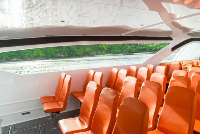 Spacious passenger seating aboard Once Catamaran