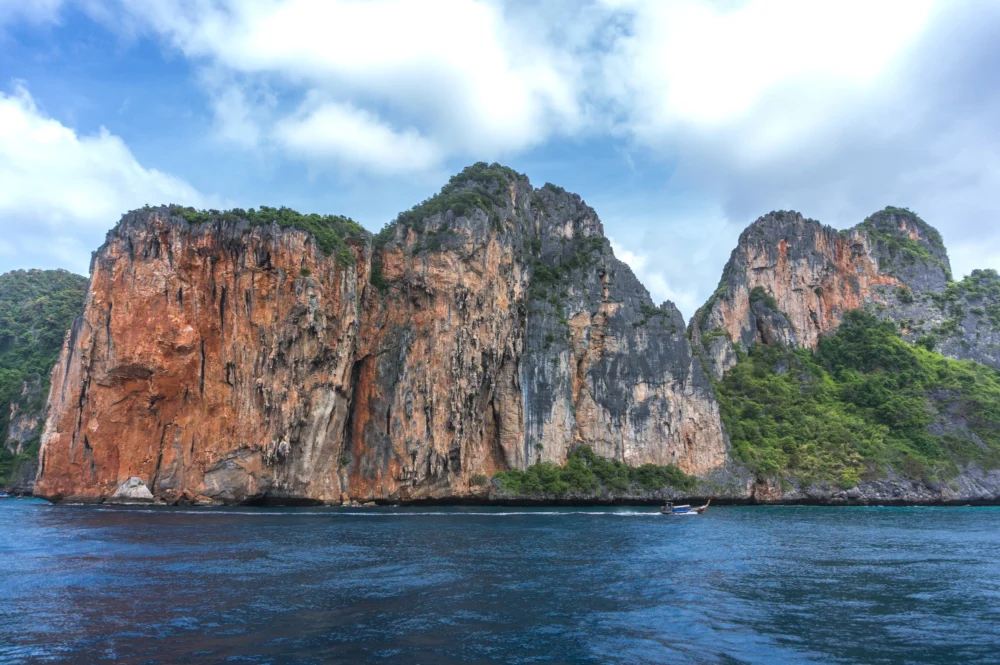 Quiet limestone scenery at the end of a Phi Phi Island journey