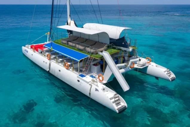 Top view of Aquaman Catamaran and its open decks