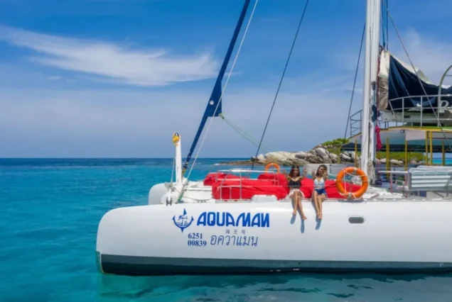 Relaxing beside the Andaman Sea aboard Aquaman Catamaran