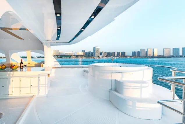 Flying Dolphins 1 upper deck with massage pool and sea views
