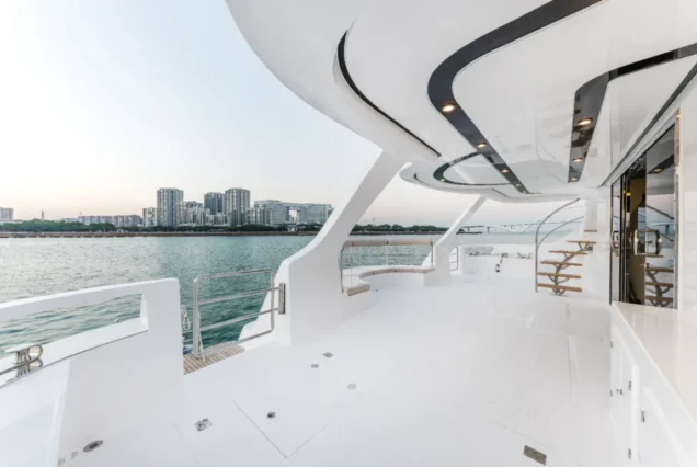 Rear lounge and staircase connecting the decks of Flying Dolphins 1