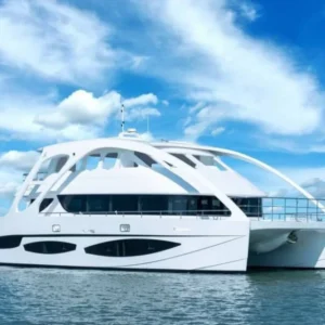 Flying Dolphins 1 three-deck luxury yacht cruising from Phuket