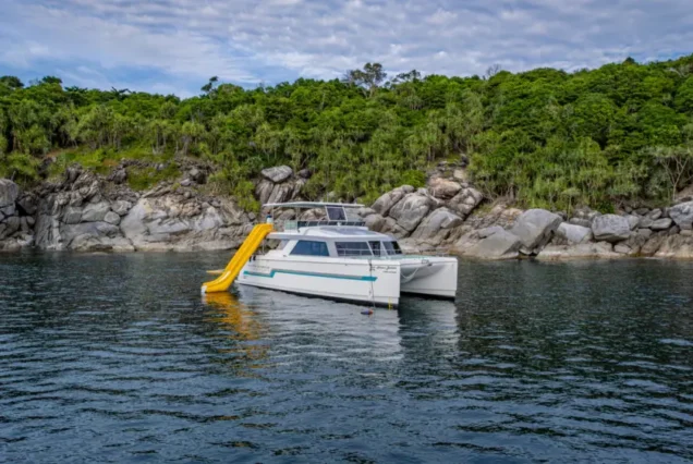 Water slide attached to Indigo Catamaran Yacht