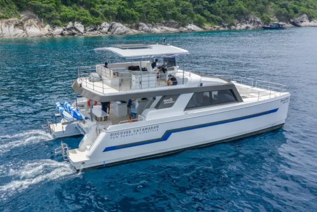Indigo Catamaran Yacht sailing from Phuket to Phi Phi Islands