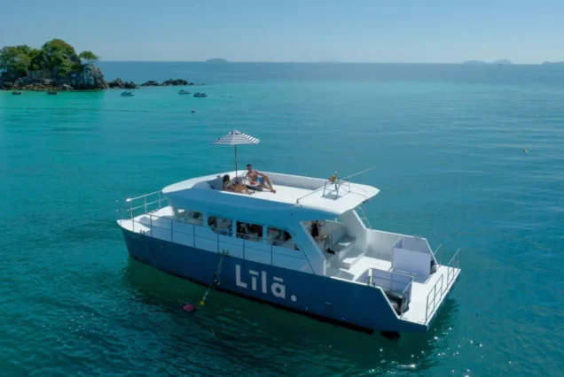 Lila Speed Catamaran cruising through clear water near the Similan Islands