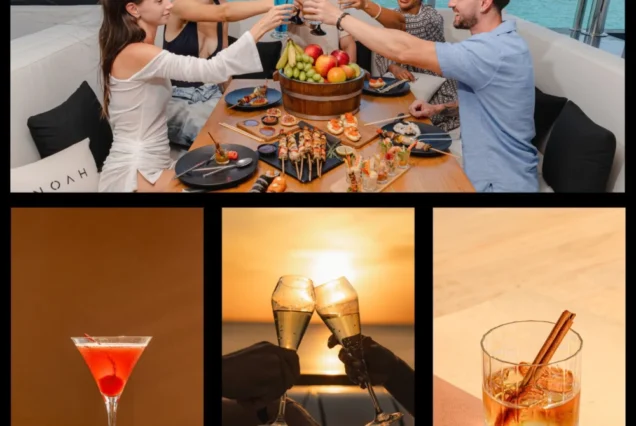 Premium food and beverage service aboard Noah luxury yacht