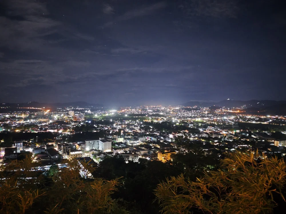 Night view of Phuket Town from Rang Hill