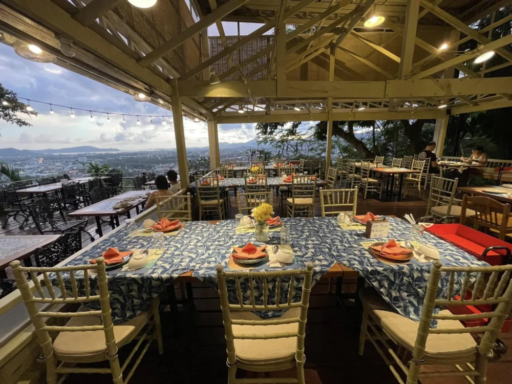 Scenic seating at Tunk-ka Cafe overlooking Phuket Town