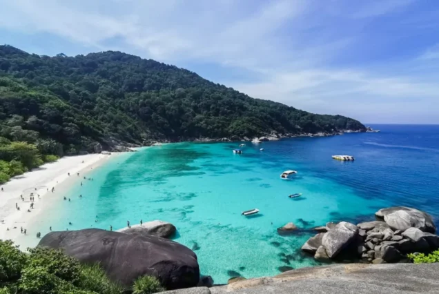 Panoramic scenery from the Island No. 8 viewpoint in Similan