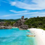 Aerial view of Island No. 8 bay in the Similan Islands