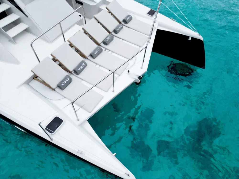 Bow loungers aboard Vibes Catamaran Yacht on its Similan Island program