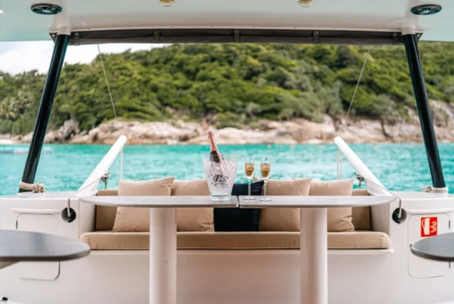 Modern interior of Vibes Catamaran Yacht