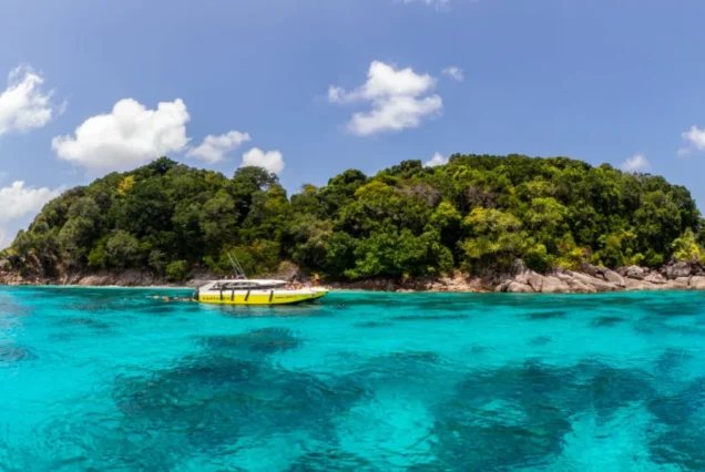 Fantastic speedboat alongside a Similan island