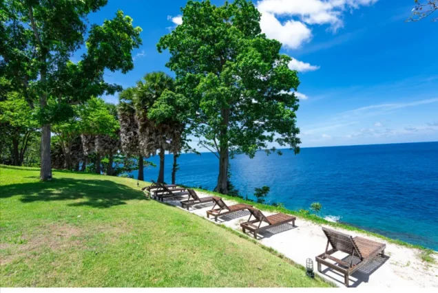 Sea-view garden area at Ban Raya Resort on Racha Island